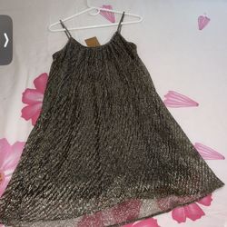 Paper Crane Size Medium  Gold Shiny Slip Dress Party Sexy  New Whit Tags 