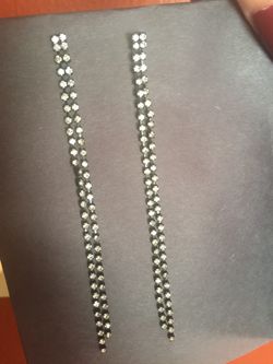 Earrings black with rhinestones