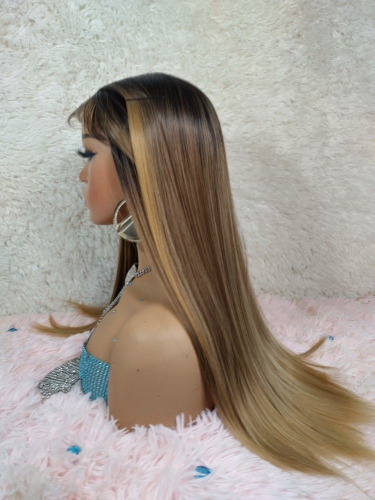 High Temp Affordable Lace Part Ombre Wig Brown
