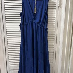New Xl. Royal Blue Fit N Flair Max Studio Brand  MIDI Length Dress 