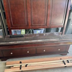 FREE Queen Bed Frame With Headboard And Footboard With Drawers 