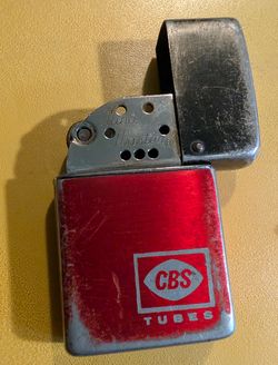Vintage "CBS Tubes" Brown & Bigelow Remembrance Wind Master 1950's Era Lighter