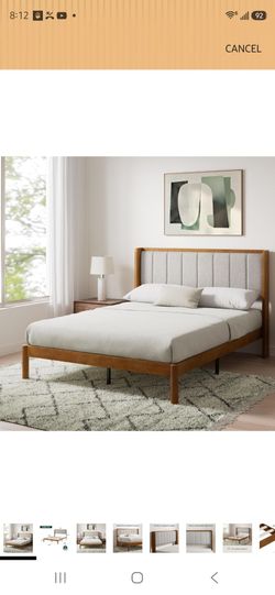 Zinus Jonas Bamboo Platform Bed Frame, Wingback Headboard, Queen
Mid-Century Modern Design, Plush Upholstered Comfort, Sustainable Bamboo, Fits Any Be