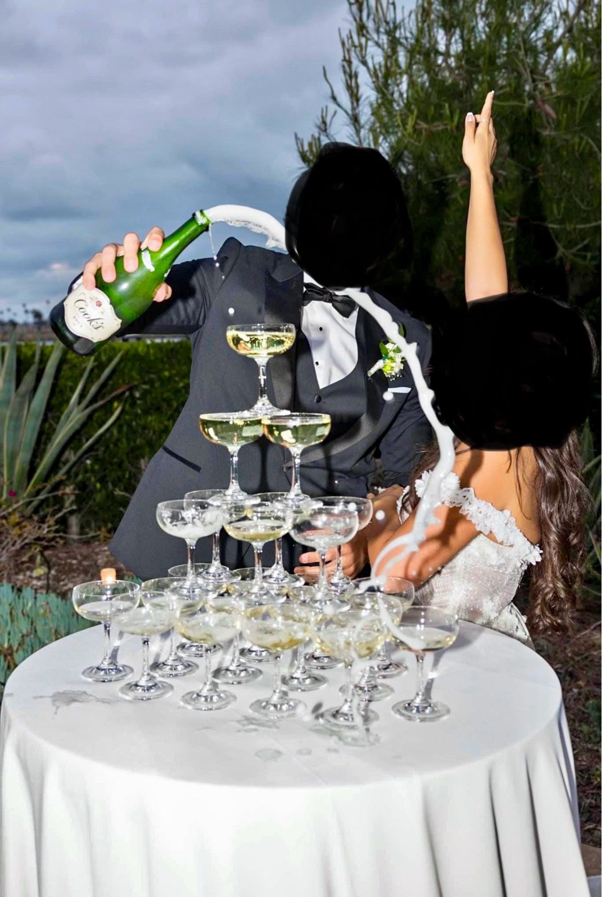 Champagne Tower Glasses. Wedding