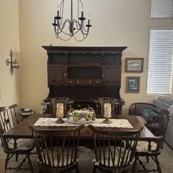 Ethan Allen Dining Set And Hutch