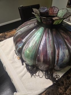 1900's Antique Tiffany Stained Glass Lamp Shade