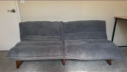 LINSY HOME Gray Corduroy Futon Sofa Bed – Converts Into Bed!