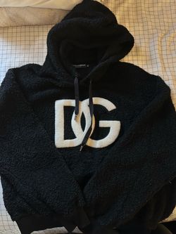 Dolce & Gabbana Men's Black DG Logo Fleece Pullover Hoodie XL Made Italy