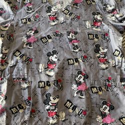 Disney Mickey And Minnie Mouse Scrub Top