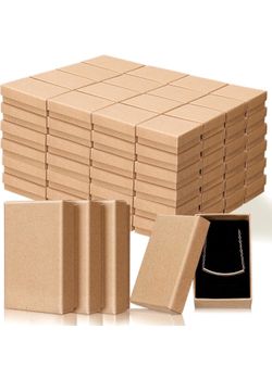 New 100 Pcs Jewelry Gift Boxes Bulk Kraft Jewelry Cardboard Box for Necklace Earring Bracelet Storage Package
