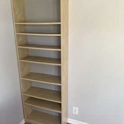 Tall Wood Bookcase / Adjustable Shelving – Natural Finish