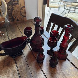 Vintage red glass collection