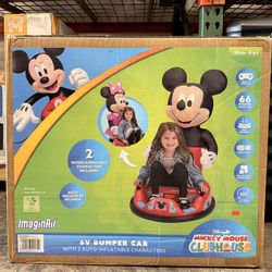 Mickey Mouse Club House 6V Bumper Car Interchangeable Character Brand New In Box 