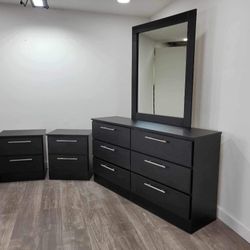 Dressers with Mirror and 2 Nightstands ⚜️ Cómodas con Espejo y 2 Mesitas de Noche 🚚