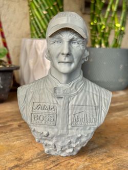 F1 Niki Lauda Bust 6.5” 3D Printed Formula 1 Racing Display Statue