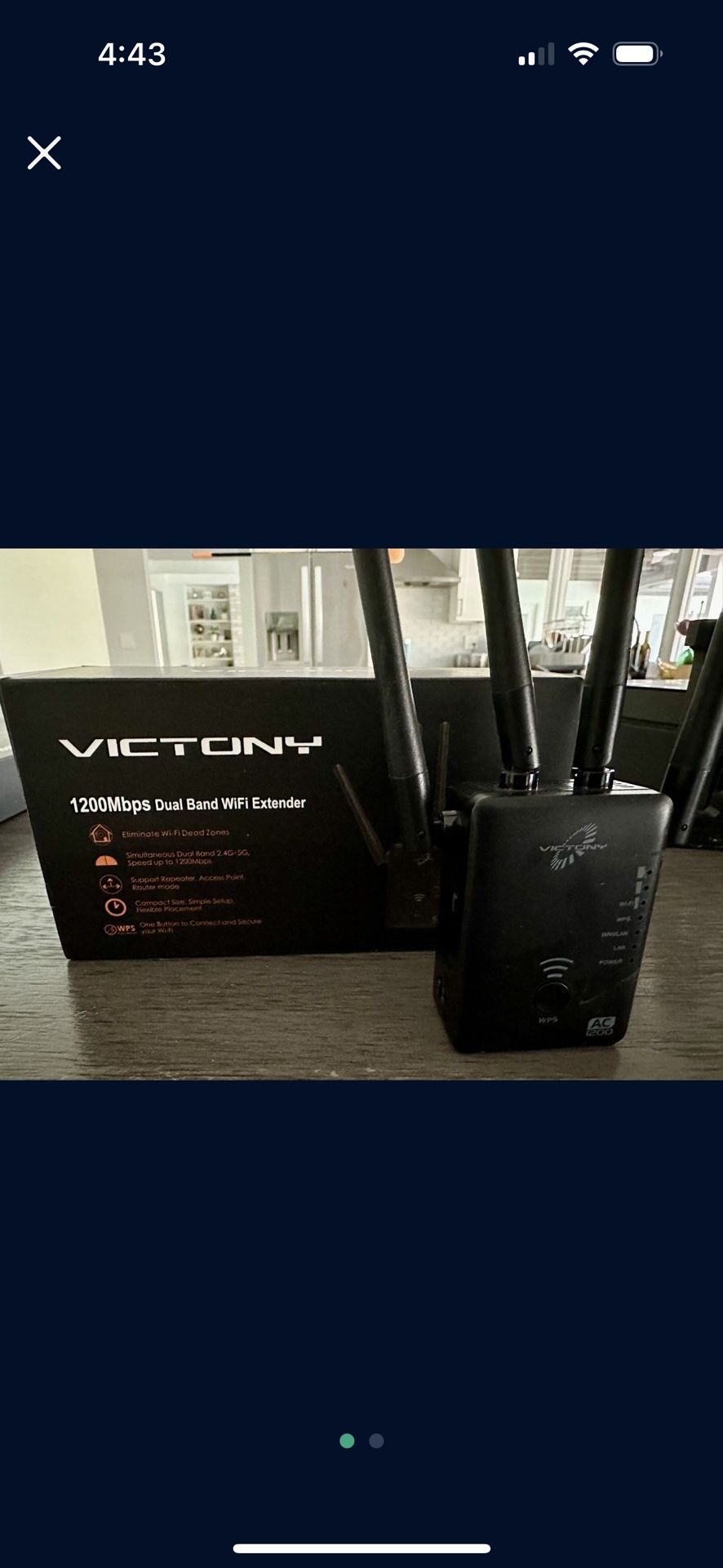 VICTONY 1200Mbps WiFi Range Extender Wireless Internet Booster