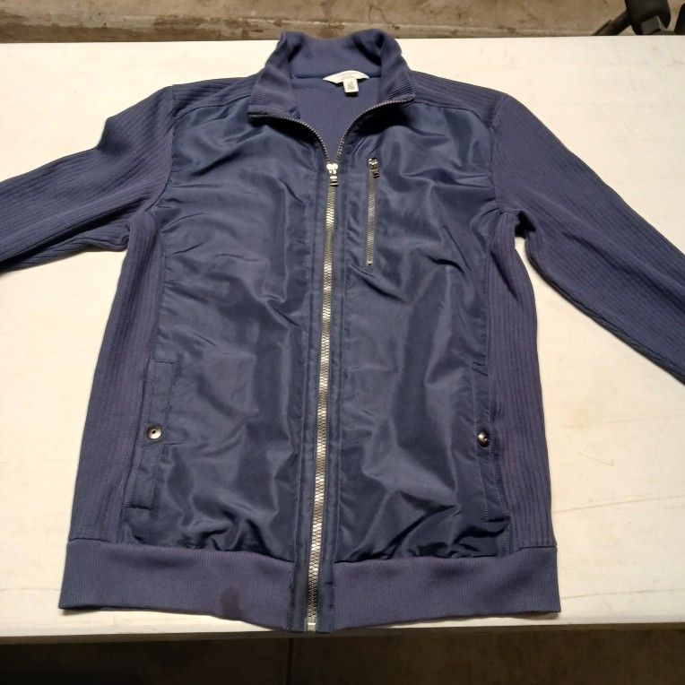Calvin Klein Womens Blue Full Zip Sweater Sz L