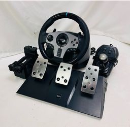 PXN V9 Steering Wheel & Pedals & Shifter  For PC PS3 PS4 SWITCH XBOX ONE  Lightly used!  The PXN V9 Steering Wheel & Pedals & Shifter is a racing whee