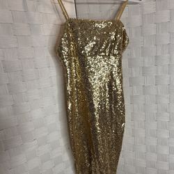 XS Gold Short Dress