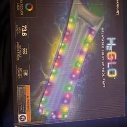 H2LED Inflatable Light Up Pool Raft, 73.6 inch, Multi-Color LED