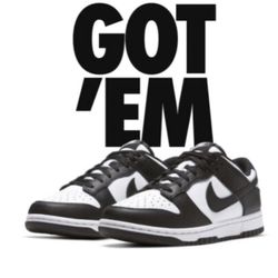 NIKE DUNK LOW PANDA WITH RECEIPT AND PROOF OF PURCHASE NEVER TAKEN OUT OF BOX