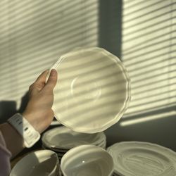 White Ceramic Dish Set – 27 pcs 