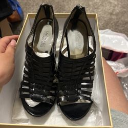 Pembroke Open Toe Leather Heels Michael Kors 8 1/2