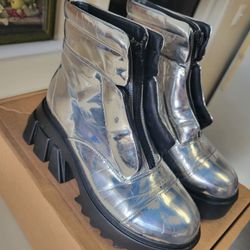 Metallic Combat Boots From Dolls Kill Size 8