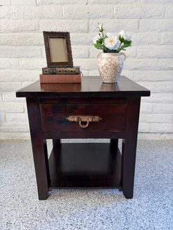 Solid Wood Side Table | Vintage Antique | Spanish Revival Modern | OBO