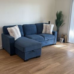 Byron Blue 2PC Sleeper Sectional with Chaise