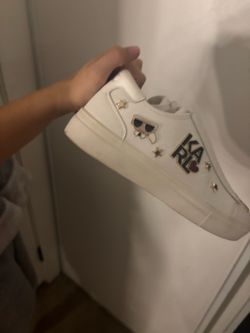 Karl Lagerfeld White Leather Sneakers