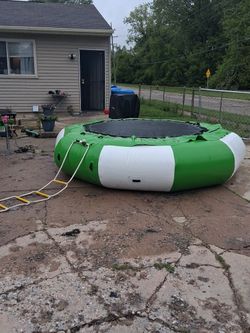 10 ft vevor water trampoline and 15×6 Lilly pad