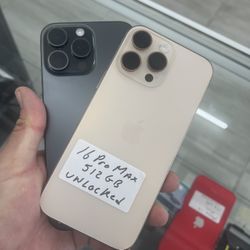 16 Pro Max Unlocked. Cash Or $50 Down W Approval 