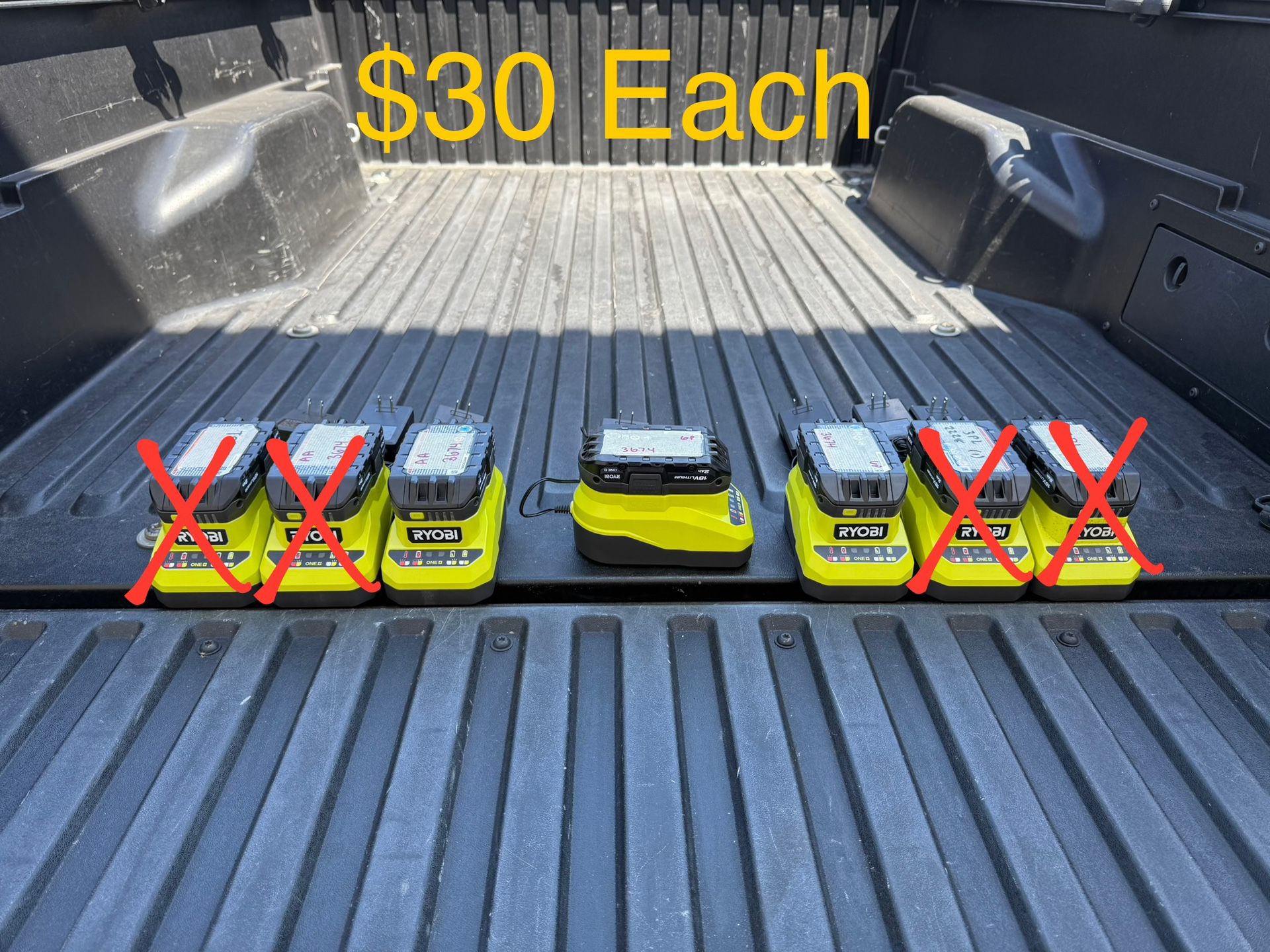 RYOBI ONE+ 18V Lithium-Ion 2.0 Ah Battery & Charger Starter Kit **$30 Each, FIRM PRICE**