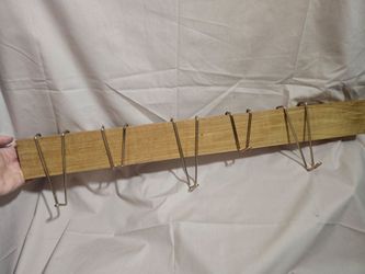 Rustic Wooden Wall Rack with Metal Hooks / Organizer