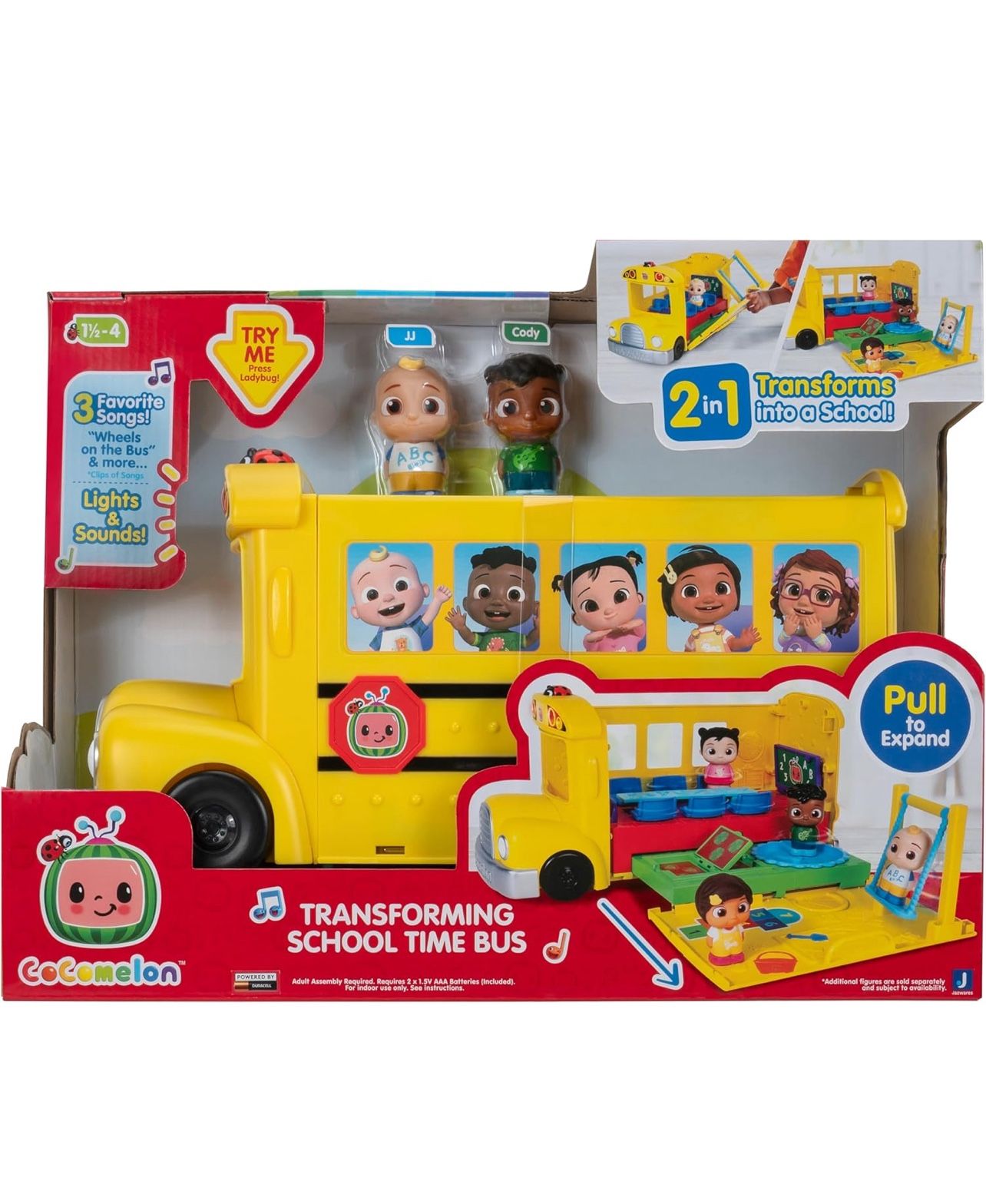 CoComelon Transforming School Time Bus - Lights and Sounds - 3 Favorite... 