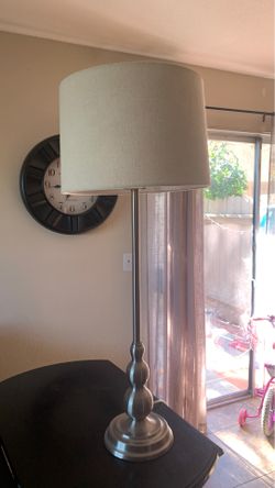 Brushed nickel lamp