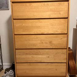 Wooden 5 drawer Dresser