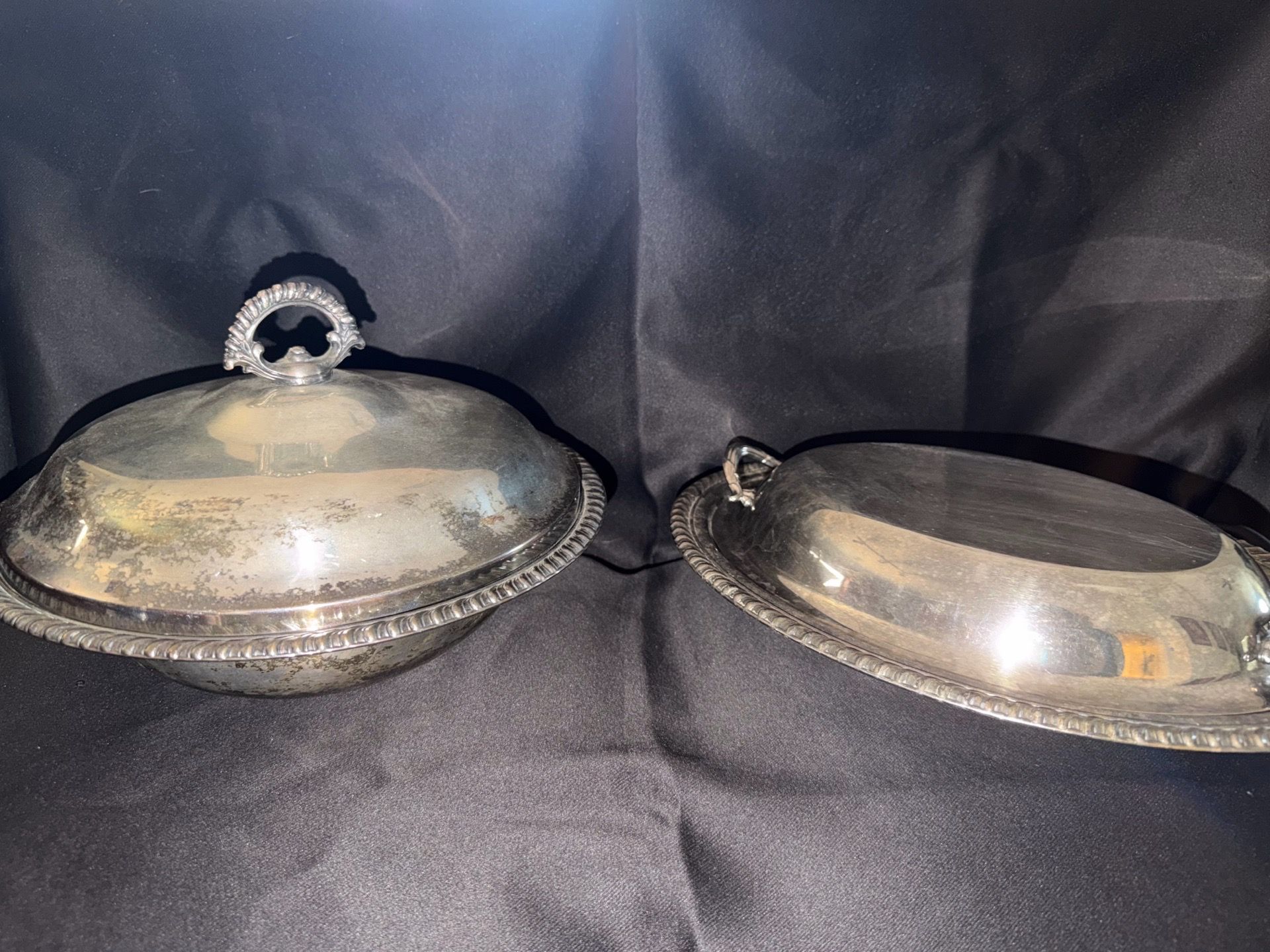 Vintage silver tray and bowls