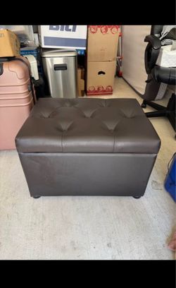 Brown Leather Ottoman