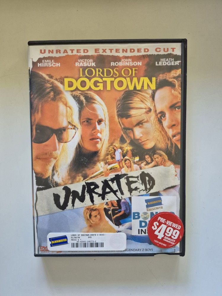 Lords of Dogtown (DVD 2005) Unrated Extended Cut-Blockbuster Bonus Disc
