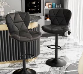 Set of 2 Faux Leather Kitchen Island Chairs (Pick-Up Only)