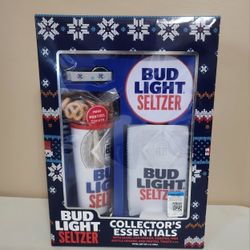 Bud Light Seltzer Collector's Essentials Gift Set Glass Coaster Bottle Opener 