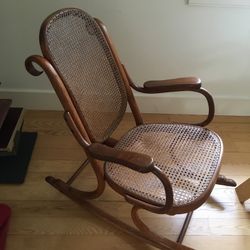 Rare Thonet  Oak Rocker 