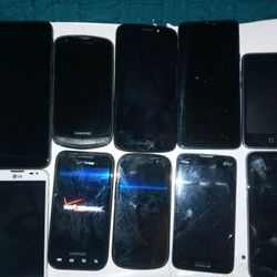 Lot of 11 phones and 2 Tablets For Parts