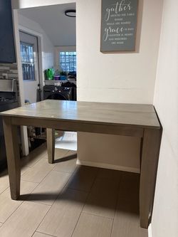 Gray Wood Dining Table