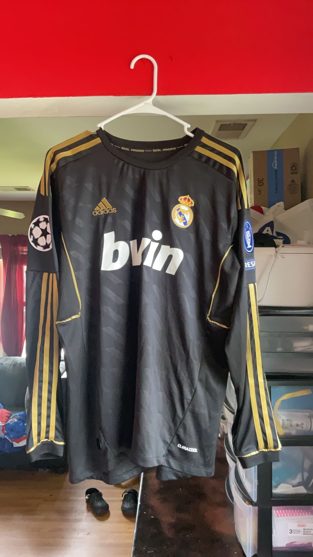 Cristiano Ronaldo Champions League Jersey 2011/2012 Madrid Away Kit Long Sleeve Large