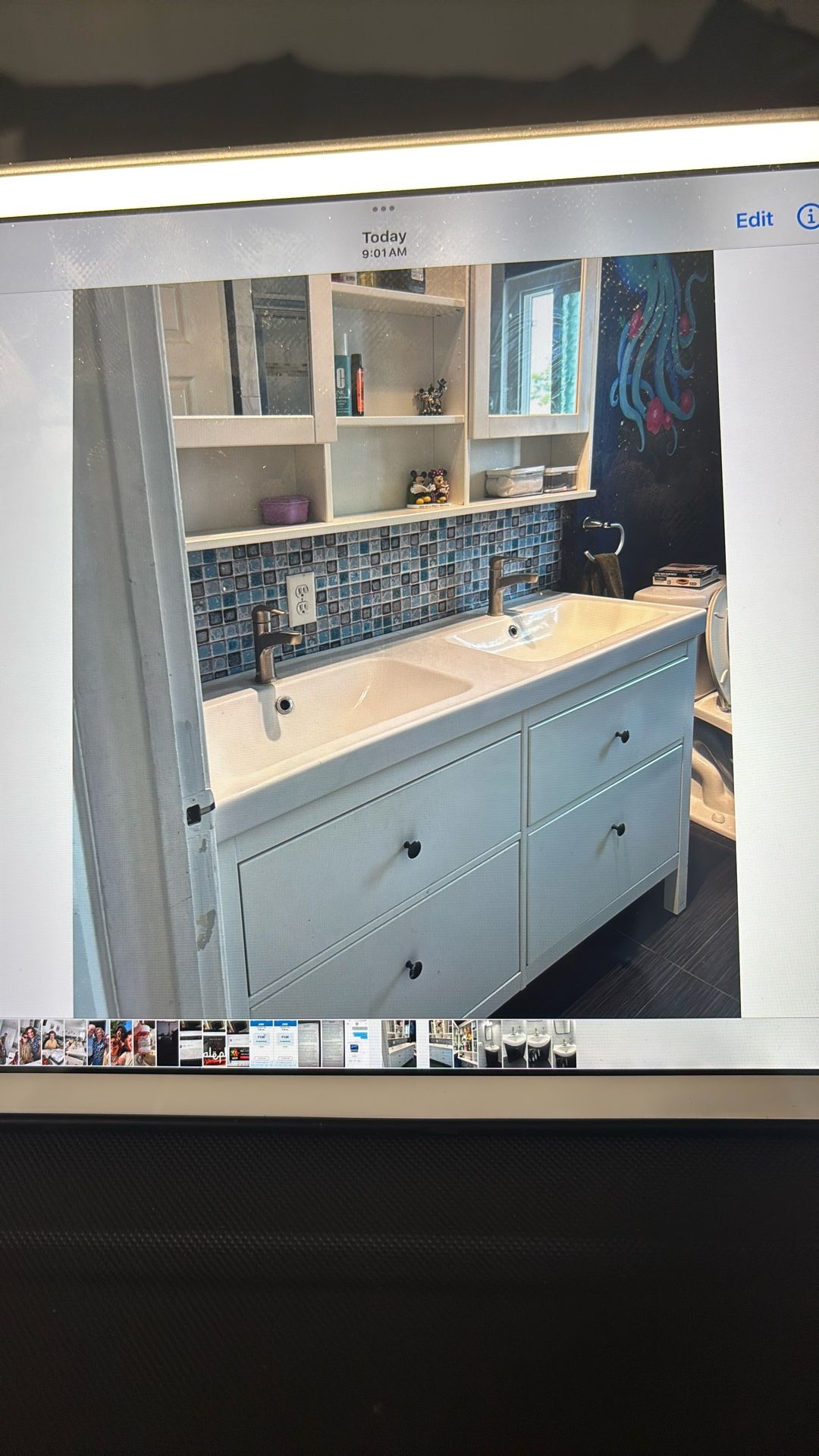 Vanity Top with Sink and Fossils