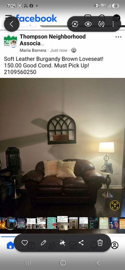 Soft Leather Burgundy Brown Love Seat