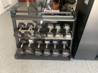 Weight Dumbells 450lbs Appx with Rack